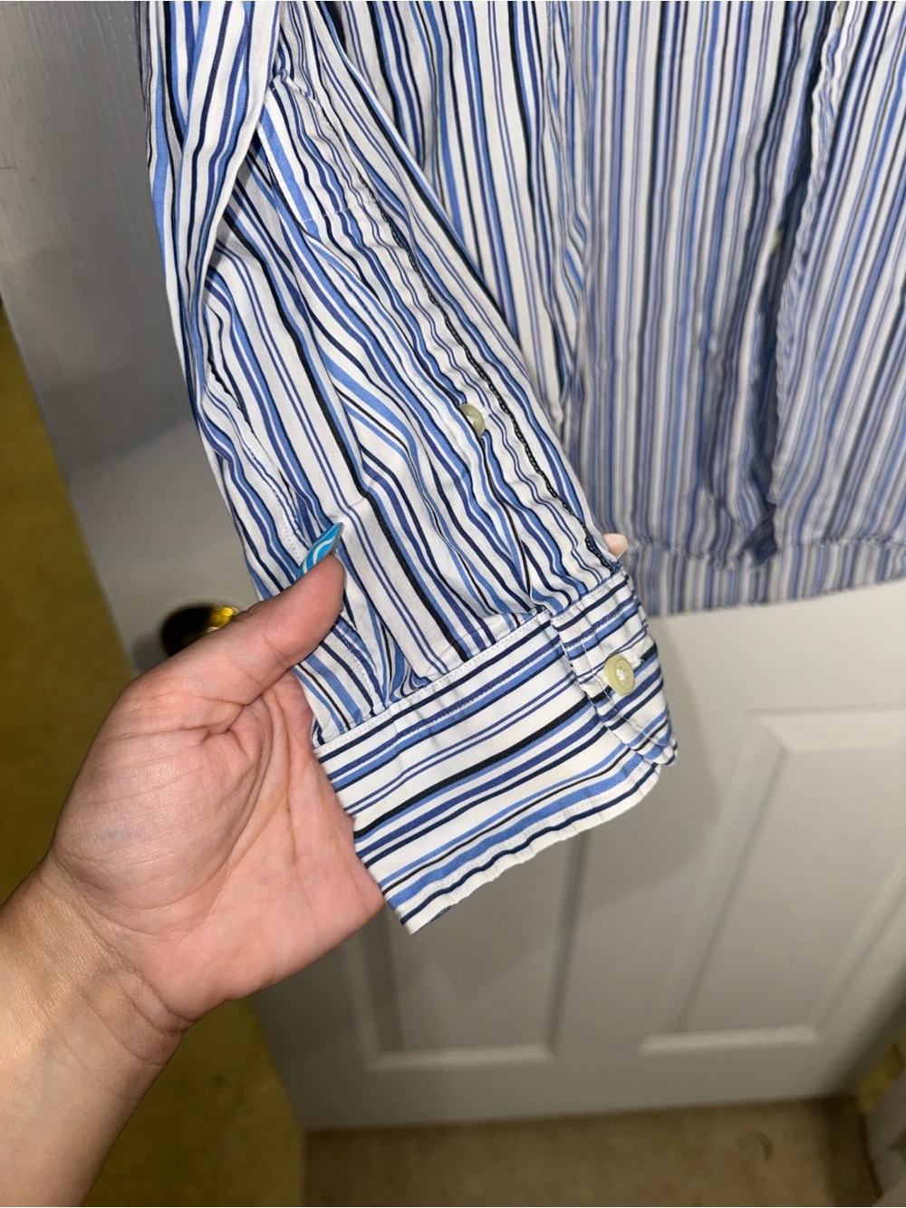 Ralph Lauren Blue & White Striped Button-Down Shirt - Picture 3 of 4